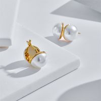 Fashion Geometric Imitation Pearl Brass Earrings Copper Earrings 1 Pair main image 2