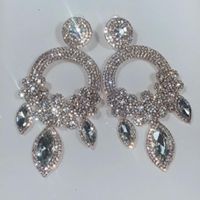 Ethnic Style Oval Water Droplets Rhinestone Drop Earrings Crystal Earrings 1 Pair sku image 5