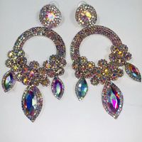 Ethnic Style Oval Water Droplets Rhinestone Drop Earrings Crystal Earrings 1 Pair sku image 6