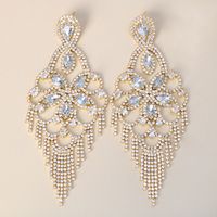 Fashion Geometric Alloy Rhinestone Earrings Tassel Crystal Earrings 1 Pair sku image 2