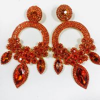 Ethnic Style Oval Water Droplets Rhinestone Drop Earrings Crystal Earrings 1 Pair sku image 3