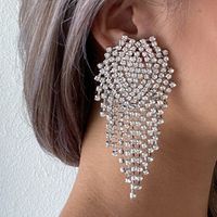 Fashion Water Droplets Tassel Rhinestone Drop Earrings Crystal Earrings 1 Pair main image 1