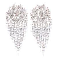 Fashion Water Droplets Tassel Rhinestone Drop Earrings Crystal Earrings 1 Pair main image 3