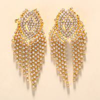 Fashion Water Droplets Tassel Rhinestone Drop Earrings Crystal Earrings 1 Pair main image 2