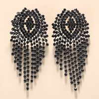 Fashion Water Droplets Tassel Rhinestone Drop Earrings Crystal Earrings 1 Pair sku image 1