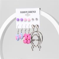 Ins Style Round Heart Shape Flower Arylic Women's Earrings sku image 9