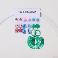 Ins Style Round Heart Shape Flower Arylic Women's Earrings sku image 27