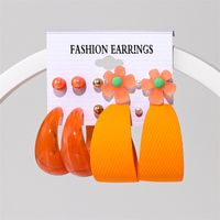 Ins Style Round Heart Shape Flower Arylic Women's Earrings sku image 12
