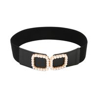 Sweet Solid Color Pu Leather Artificial Pearls Women's Leather Belts main image 3