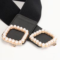 Sweet Solid Color Pu Leather Artificial Pearls Women's Leather Belts main image 6