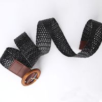 Basic Round Pu Leather Straw Women's Leather Belts main image 4