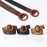 Basic Round Pu Leather Straw Women's Leather Belts main image 1