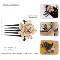 Simple Style Flower Arylic Hair Combs 1 Piece main image 3