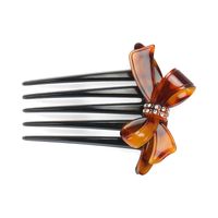 Fashion Bow Knot Acetic Acid Sheets Inlay Rhinestones Hair Combs 1 Piece main image 1