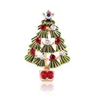 Fashion Christmas Tree Alloy Plating Hollow Out Inlay Rhinestones Women's Brooches main image 1