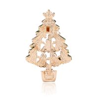 Fashion Christmas Tree Alloy Plating Hollow Out Inlay Rhinestones Women's Brooches main image 5
