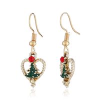 Fashion Christmas Tree Heart Shape Alloy Enamel Inlay Rhinestones Women's Earrings Necklace 1 Piece 1 Pair main image 2