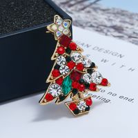 Fashion Christmas Tree Alloy Inlay Rhinestones Women's Brooches sku image 1