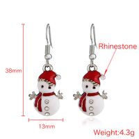 Retro Christmas Hat Snowman Alloy Enamel Inlay Rhinestones Christmas Women's Earrings Necklace main image 3