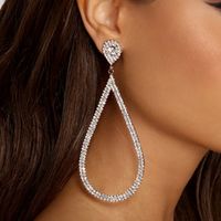 Fashion Water Droplets Rhinestone Drop Earrings Patchwork Crystal Earrings 1 Pair main image 1
