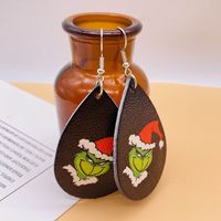 Novelty Water Droplets Pu Leather Women's Earrings 1 Pair main image 3
