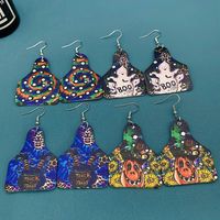 Retro Geometric Ghost Pu Leather Alloy Women's Drop Earrings 1 Pair main image 1