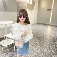 Girl's Small Pu Leather Color Block Cute Bowknot Square Magnetic Buckle Crossbody Bag main image 3