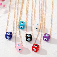 Fashion Devil's Eye Dice Alloy Resin Women's Pendant Necklace 1 Piece main image 1