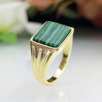 Retro Waves Copper Natural Stone Rings 1 Piece sku image 5