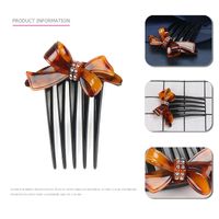 Fashion Bow Knot Acetic Acid Sheets Inlay Rhinestones Hair Combs 1 Piece main image 4