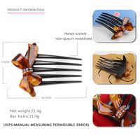 Fashion Bow Knot Acetic Acid Sheets Inlay Rhinestones Hair Combs 1 Piece main image 5