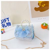 Girl's Small Pu Leather Bow Knot Cute Square Magnetic Buckle Crossbody Bag sku image 5
