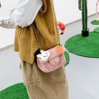 Girl's Small Plush Cartoon Cute Square Magnetic Buckle Crossbody Bag main image 5