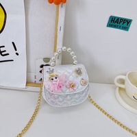 Girl's Small Pu Leather Solid Color Lingge Cute Magnetic Buckle Crossbody Bag sku image 10