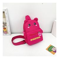 Kid's Small Canvas Cartoon Cute Square Zipper Crossbody Bag sku image 4