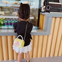 Girl's Small Pu Leather Lingge Cute Rhinestone Pearl Square Magnetic Buckle Crossbody Bag main image 4
