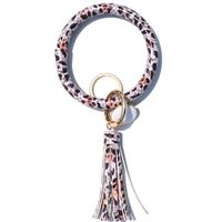 1 Piece Simple Style Zebra Leopard Pu Leather Tassel Bag Pendant Keychain sku image 26