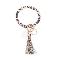 1 Piece Simple Style Zebra Leopard Pu Leather Tassel Bag Pendant Keychain sku image 58
