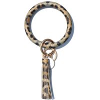1 Piece Simple Style Zebra Leopard Pu Leather Tassel Bag Pendant Keychain sku image 31