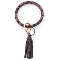 1 Piece Simple Style Zebra Leopard Pu Leather Tassel Bag Pendant Keychain sku image 33