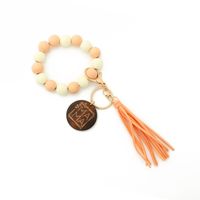 Retro Tassel Wood Beaded Women's Bag Pendant Keychain 1 Piece sku image 5