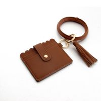Fashion Solid Color Pu Leather Women's Bag Pendant Keychain 1 Piece sku image 2