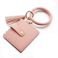 Fashion Solid Color Pu Leather Women's Bag Pendant Keychain 1 Piece sku image 1