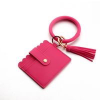Fashion Solid Color Pu Leather Women's Bag Pendant Keychain 1 Piece sku image 9