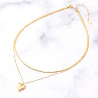 Fashion Heart Shape Titanium Steel Layered Necklaces Plating Stainless Steel Necklaces 1 Piece main image 4