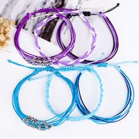 Mode Couleur Unie Ligne De Cire Tresser Femmes Bracelets main image 5