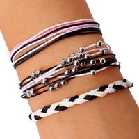 Moda Color Sólido Línea De Cera Trenza Mujeres Pulsera sku image 3