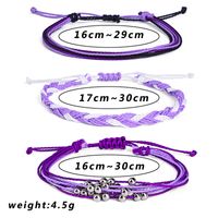 Mode Couleur Unie Ligne De Cire Tresser Femmes Bracelets main image 2