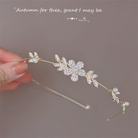 Sweet Flower Alloy Plating Inlay Artificial Pearls Rhinestones Hair Band 1 Piece main image 1