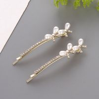 Fashion Bow Knot Alloy Artificial Rhinestones Artificial Pearls Hair Clip 1 Piece main image 4
